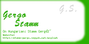 gergo stamm business card